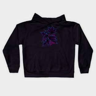 Leaves - Dark Purple/Teal Kids Hoodie